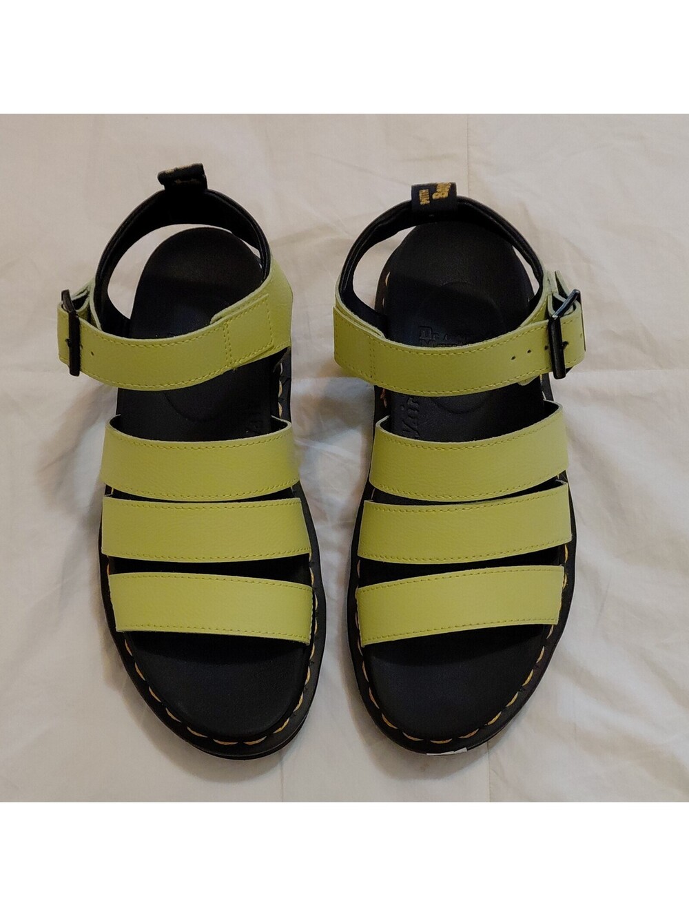 Dr. Martens kiwi green Strappy Sandals Ankle Strap Buckle US 8 NWOB #1018